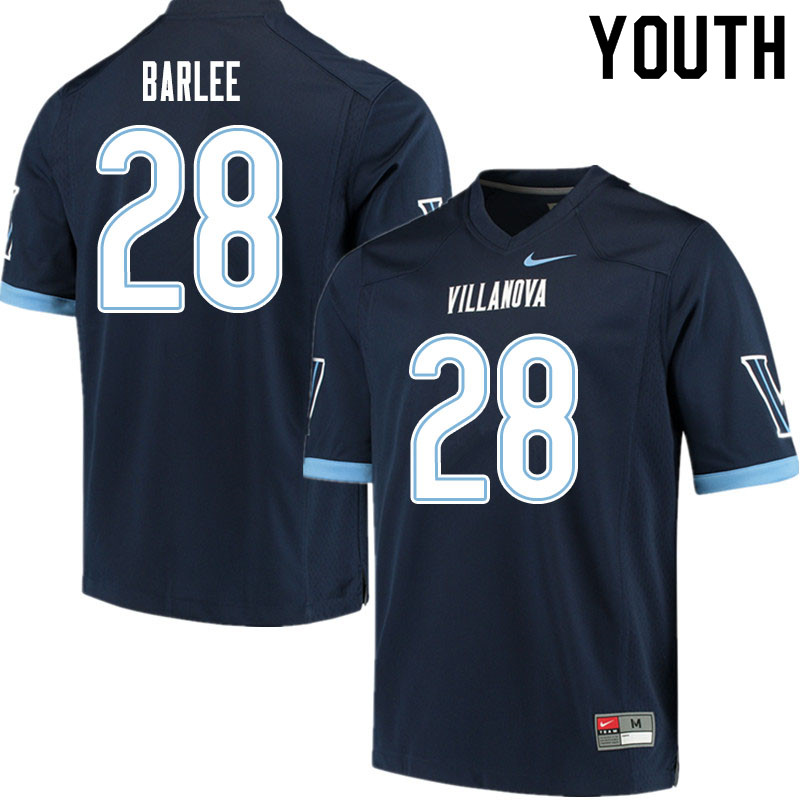 Youth #28 DeeWil Barlee Villanova Wildcats College Football Jerseys Sale-Navy